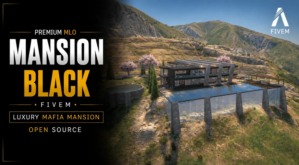 Mansion Black MLO FiveM | Luxury Mafia Mansion | Open Source